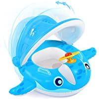 Peradix Flotador para Bebé- Anillo de Natación Bebé Juguetes de Piscina Barca Niños Hinchable- con Toldo Ajustable…